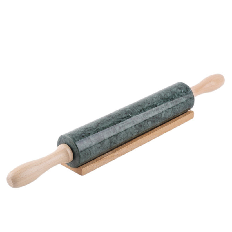 Marble Rolling Pin with Stand,Indian Green