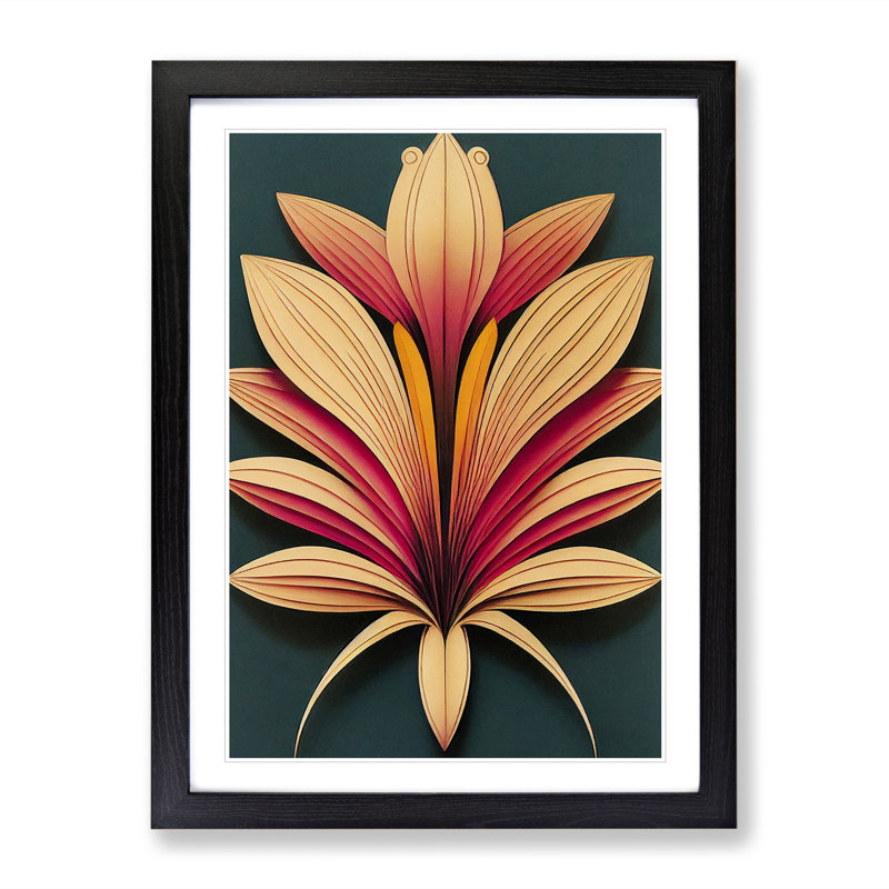 Flower No.4 - Single Picture Frame Print, Black Framed, 64cm H x 46cm W x 2cm D