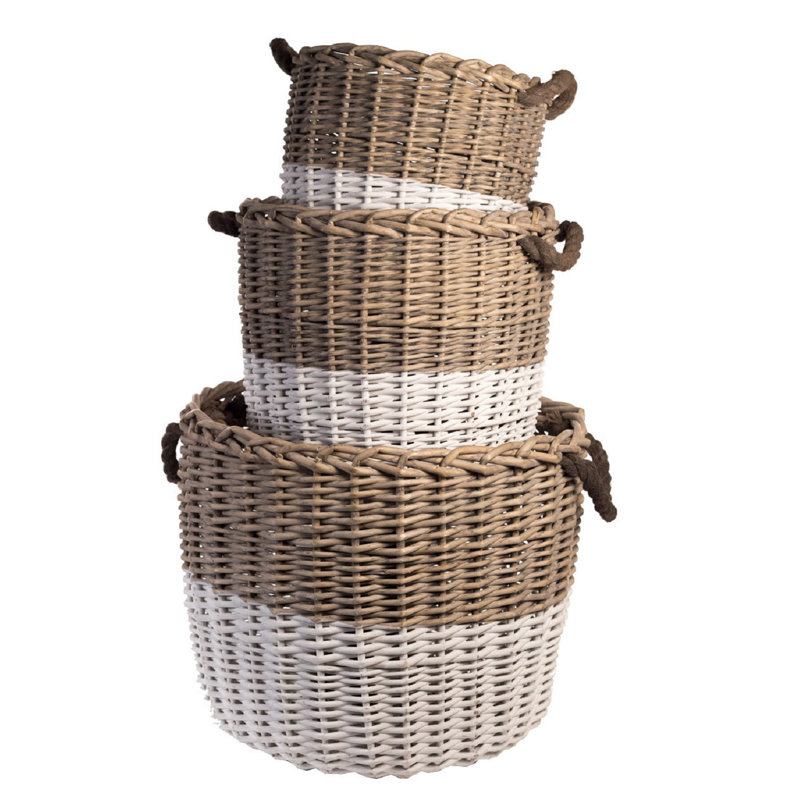 Ensemble de paniers willow rond 3 pièces