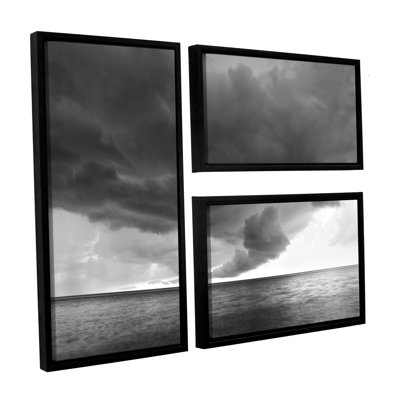 Lake Erie Storm by Dan Wilson 3 Piece Framed Photographic Print on Canvas Set -  ArtWall, 0wil008g2436f