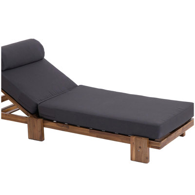Ensemble de chaises longues d'extérieur U_Style 2 pièces, fauteuils inclinables réglables en bois d'acacia de 78,8 po avec repose-tête et plateau latéral rétractable, pour la piscine, le jardin et la plage (table basse non incluse)