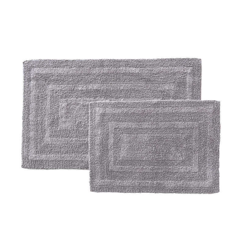 Ensemble de tapis de bain en coton 2 pièces Eddie Bauer Logan, Chrome gris