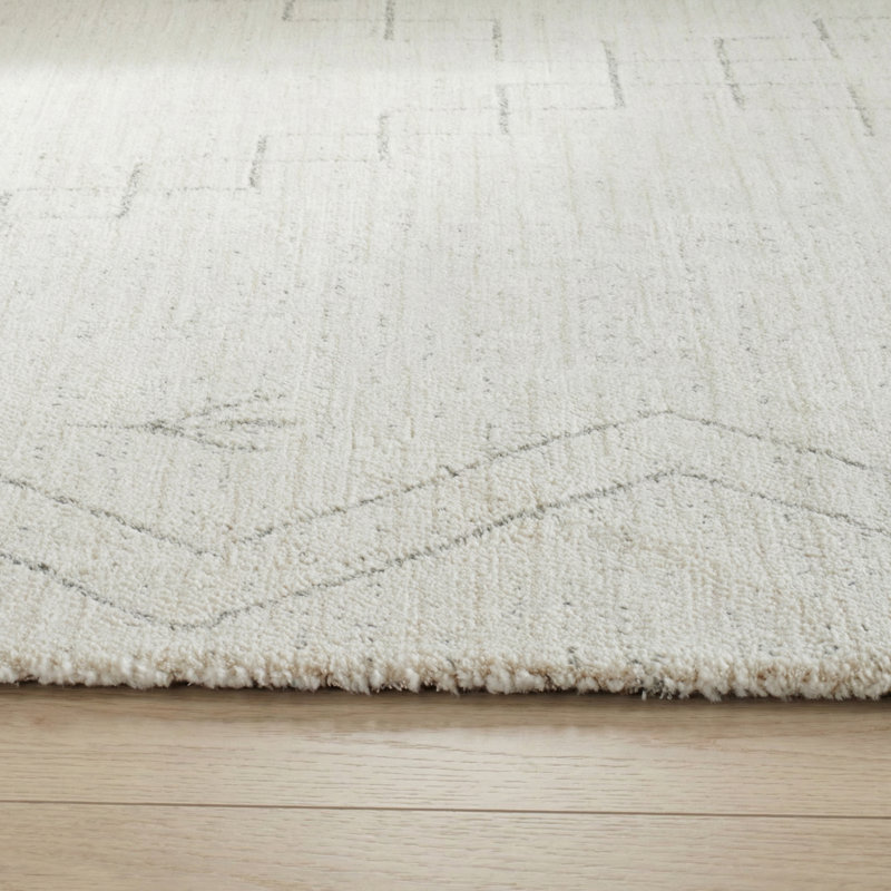 Tapis intérieur beige / crème Boho de 8 pi x 11 pi (7 pi 10 po x 10 pi 10 po) de style branche, tapis moderne, à poils moyens et résistant aux taches