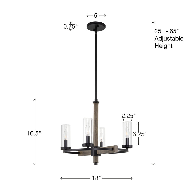 4 - Light Dimmable Chandelier