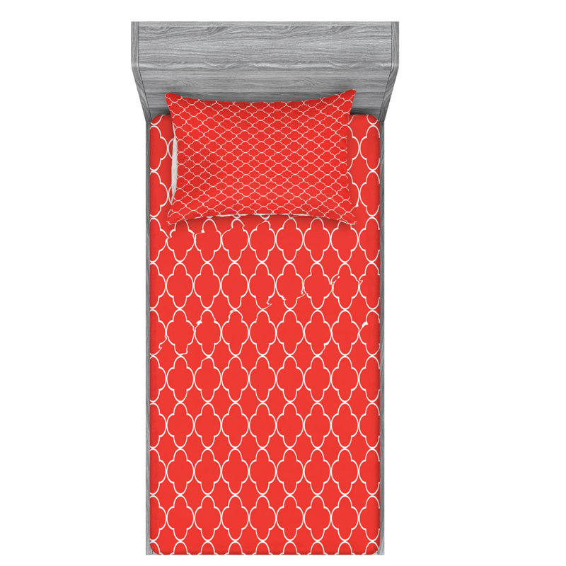 Ensemble de draps en microfibre Quatrefoil, Grand, Rouge