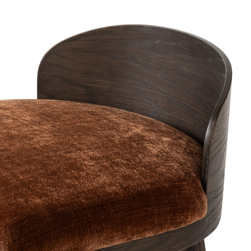Cloris Swivel Stool-Altair Sienna-Counter & Bar, Counter Stool (26.97" Seat Height), Altair Sienna Polyester, Warm Oak
