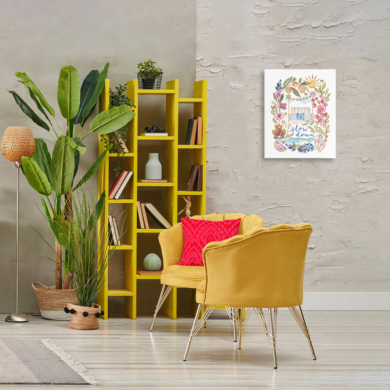 Art mural sur toile «Slow Down Summer Florals» par Blue Chair Blessing, H 20 po x l 16 po