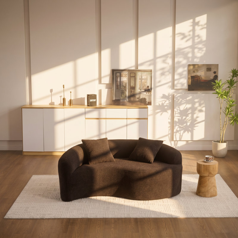 Canapé modulaire courbé en S Chenille l 66,9 po x P 40,2 po x H 25,6 po Zen Balance