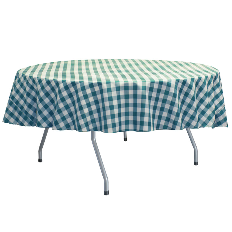 Nappe Gracie Oaks, 72 po x 72 po, Bleu sarcelle / blanc, 1