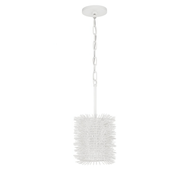 Mini-luminaire suspendu cylindrique Urchin, Blanc