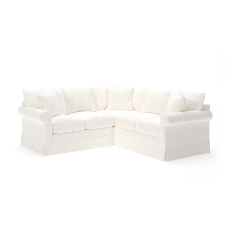 Friedman Upholstered L-Shaped Sectional Symmetrical, Bevin Natural Linen Blend