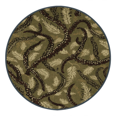 Tapis botanique brun lavable à la machine