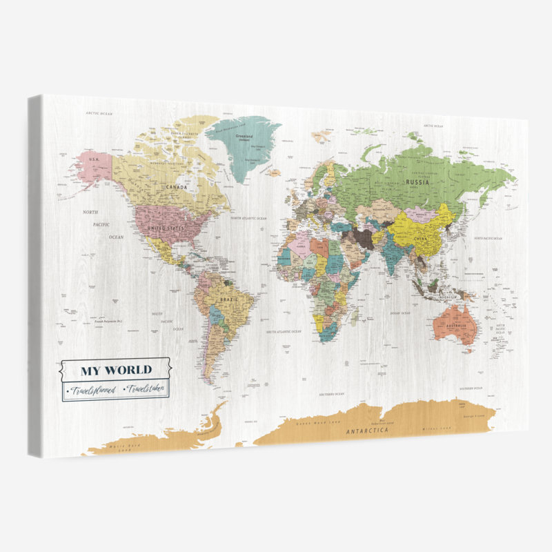 My World Travel Alvertia - punaise V, H 32 po x l 48 po