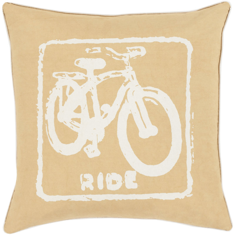Big Kid Blocks Cotton Pillow Cover, 22" x 22", Lime/Cream, No Fill