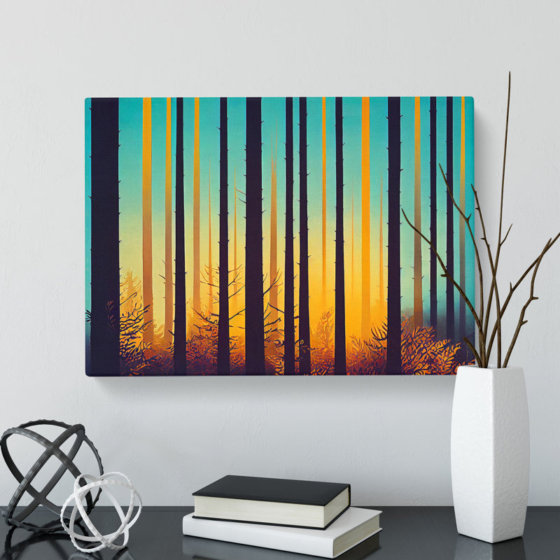 Spring Forest Art Deco Vol.4 - Wrapped Canvas, 35cm H x 50cm W x 3cm D