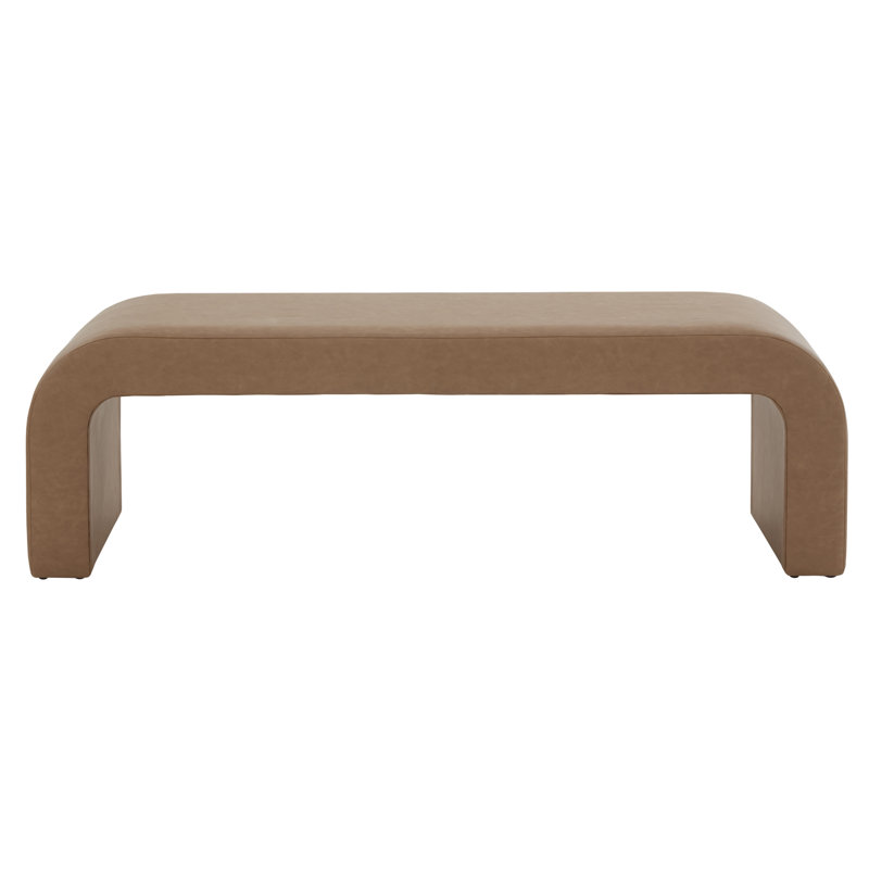 Banc rembourré Daine, Cuir camel végétalien
