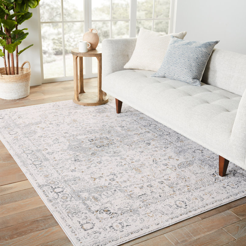 Tapis oriental crème / gris Christopherso, Rectangle 5 pi x 8 pi