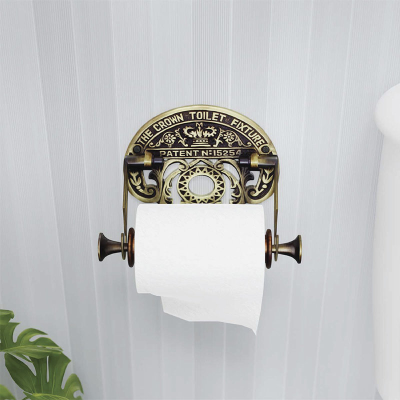 Porte-papier hygiénique mural en laiton antique