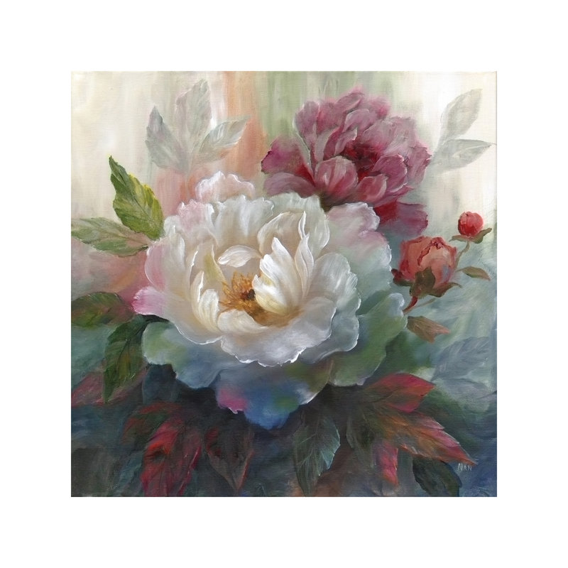 Roses I by Nan - Wrapped Canvas Painting, 45.72 cm H x 45.72 cm W x 1.91 cm D