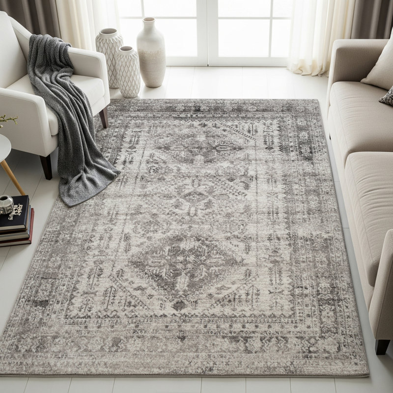 Lake City Rug, Rectangle 120 x 170cm, Light Grey/White/Charcoal