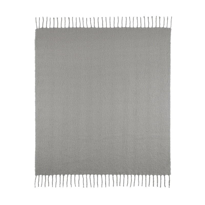 Vellux Mohair Solid Gray Throw