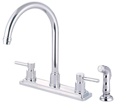 Tampa Double Handle Kitchen Faucet, Polished Chrome