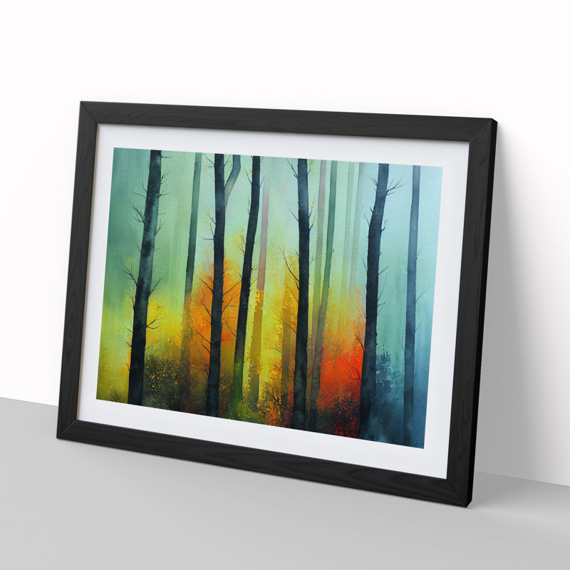 The Colourful Forest Vol.8 - Single Picture Frame Print, Black, 46cm H x 64cm W