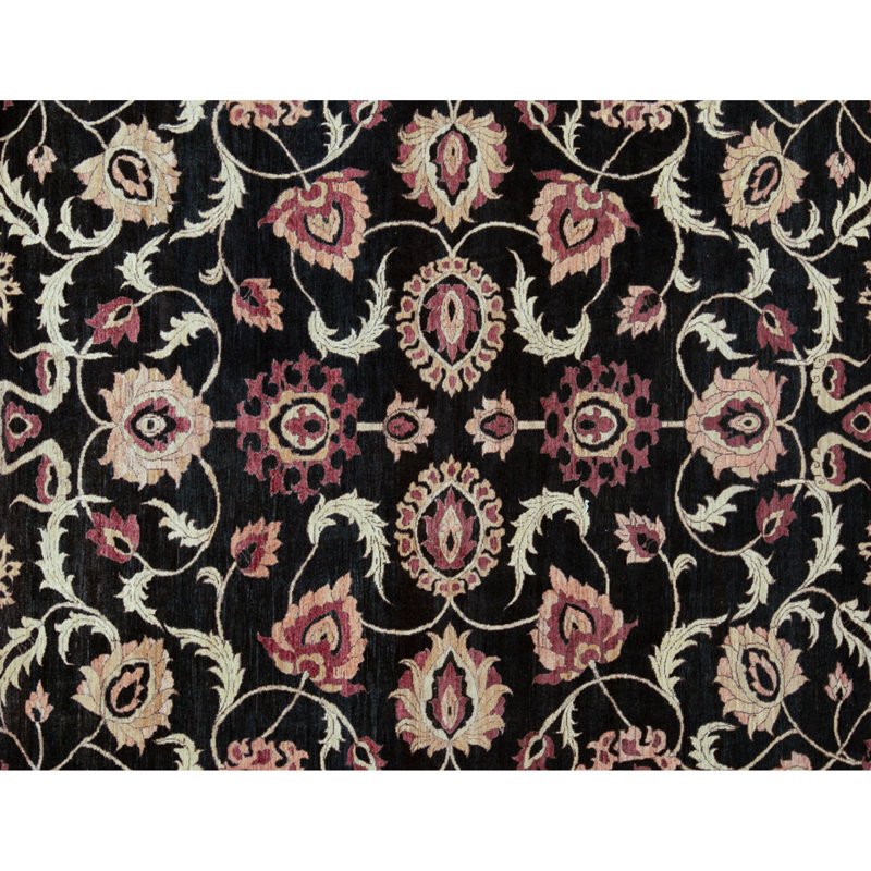 Wool Oriental Area Rug in Black