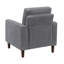 Fauteuil en velours côtelé contemporain gris pour le salon, siège en mousse haute densité, fauteuil avec limite de poids de 300 lb avec rembourrage confortable et pieds en faux bois, capacité-46721839