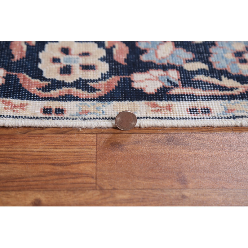 Tapis corail en laine noué à la main de conception unique 7 pi 0 po x 9 pi 9 po New Age
