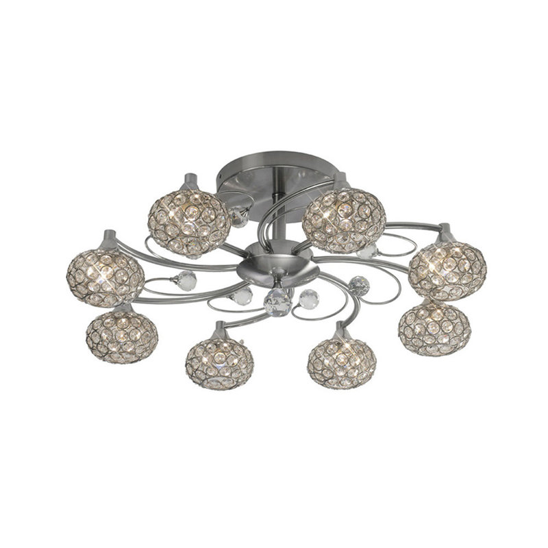 Eckenrode 8 - Light Unique/Statement Chandelier, Satin Nickel