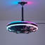 Ventilateur de plafond silencieux à moteur à courant continu avec éclairage, éclairage à DEL, télécommande, 6 réglages de vitesse, adapté à une utilisation intérieure et extérieure, idéal pour les salons, les chambres à coucher et les cuisines