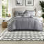 Ensemble de literie de luxe 10 pièces en jacquard de polyester gris pour maison moderne