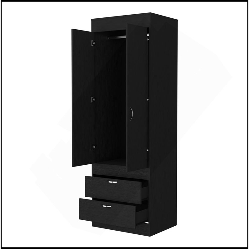 Armoire Alabama, une grande armoire, deux tiroirs