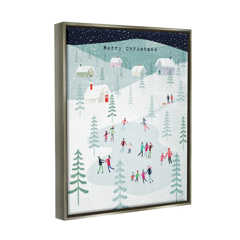 «Merry Christmas Winter Ice Skating» par Andrew Thornton, impression, L 17 po x H 21 po x P 1,7 po