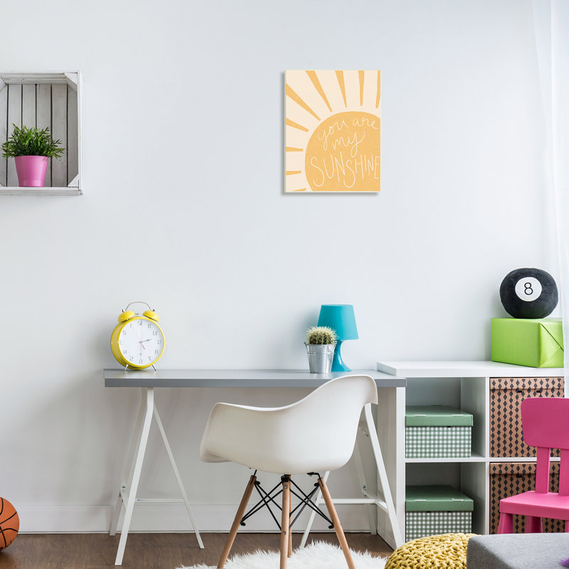 «You Are My Sunshine Simplistic Sun Beam Raysxxl», art mural sur toile tendue par Heather Mclaughlin, Plaque murale