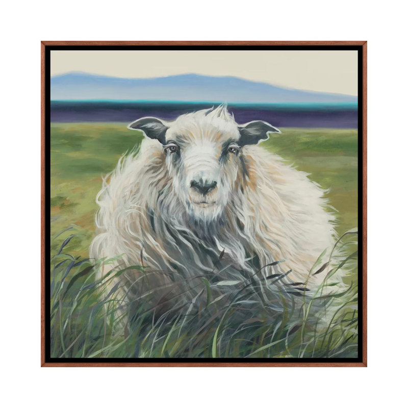 "Homespun (agneau)" par Liz Jardine, reproduction d’art, Pas de tapis, H 18 po x l 18 po x 1,5 po