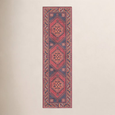 Isthia Red Blue Orange Oriental Rug
