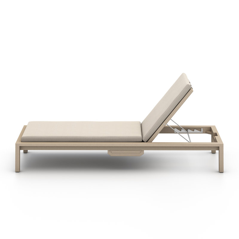 Sonoma Outdoor Teak Chaise Lounge, Faye Sand, Washed Brown