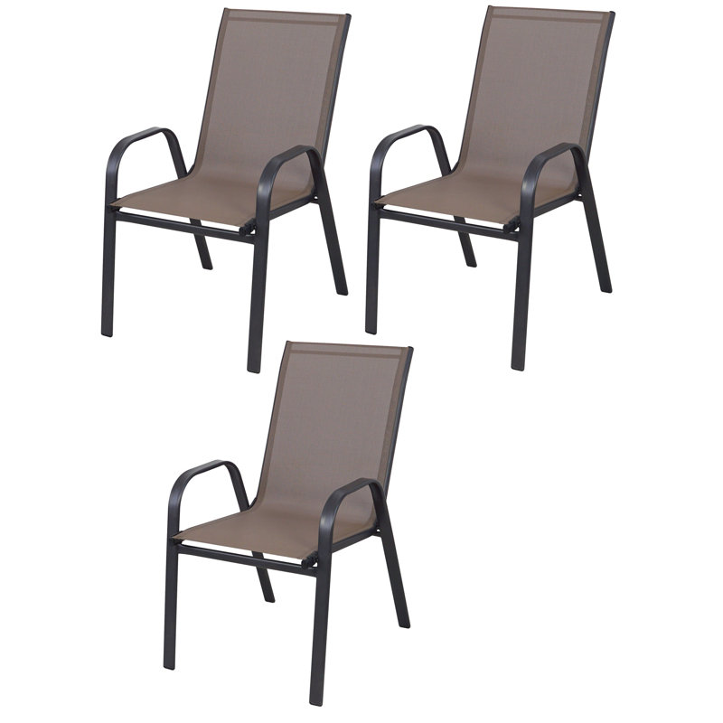 Metal Outdoor Stacking Dining Armchair, Brown