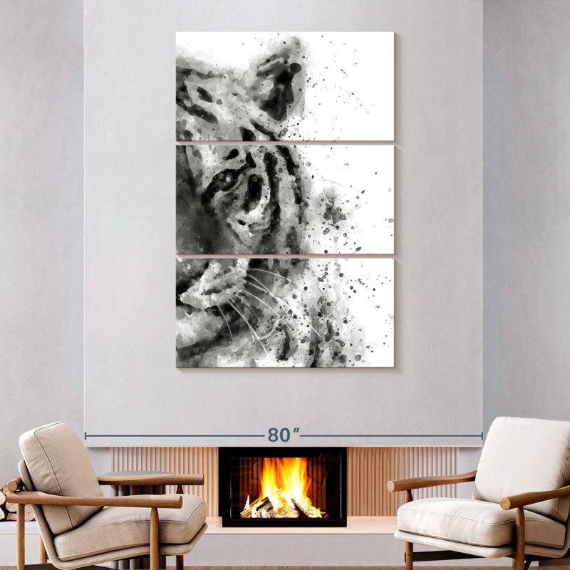 Brampt Tiger At Attention, 74" H x 48" W
