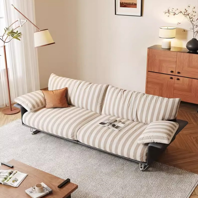 Mid-century Style Detachable Striped Sofa