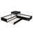 L-Shaped Platform Bed with Trundle, Drawers & Built-In Corner Desk – 3-in-1 Sleeping Solution-200464135