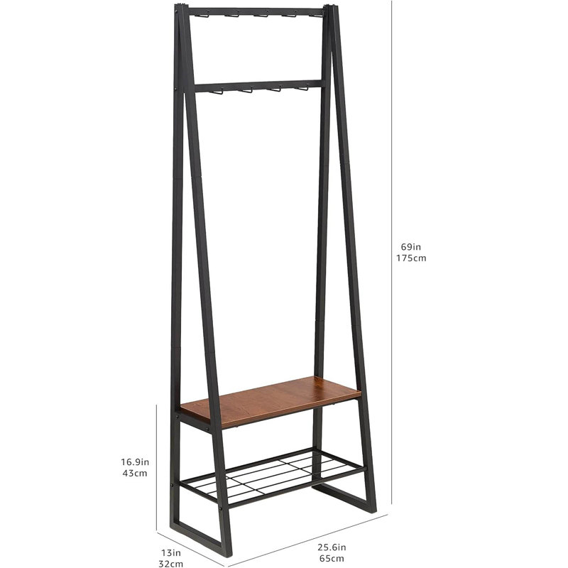 Metal Freestanding 9 - Hook Coat Rack