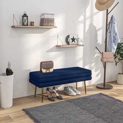 End of Bed Bench, Upholstered Bedroom Bench with Storage