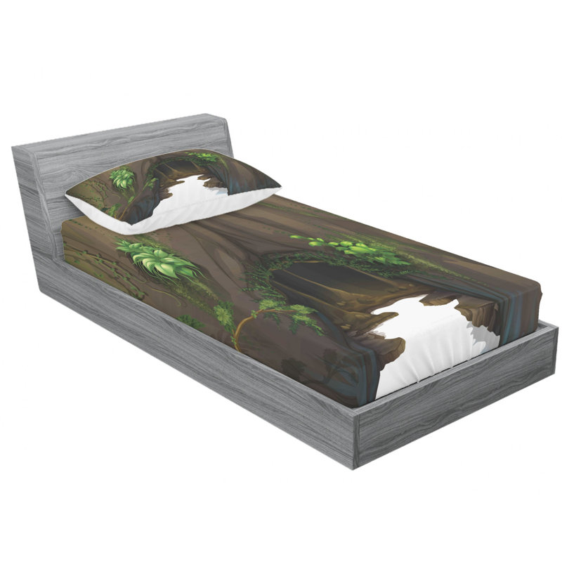 Ensemble de draps Tree Cave, Ensemble de draps pour lit simple avec drap-housse