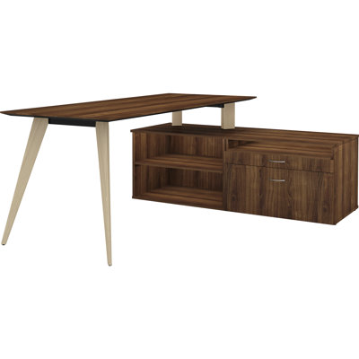 Pacitte Series Charcoal Laminate Office Furniture Credenza - 29.5" X 22" X 23.1" - 2 Shelve(S) - Finish: Charcoal, Laminate