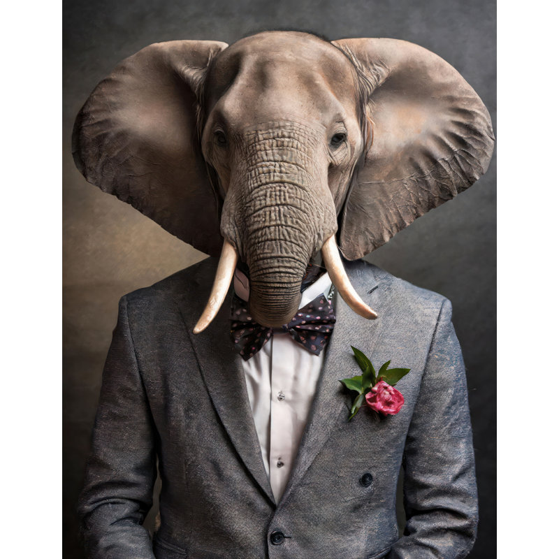 «Éléphant» sur toile, H 32 po x l 26 po
