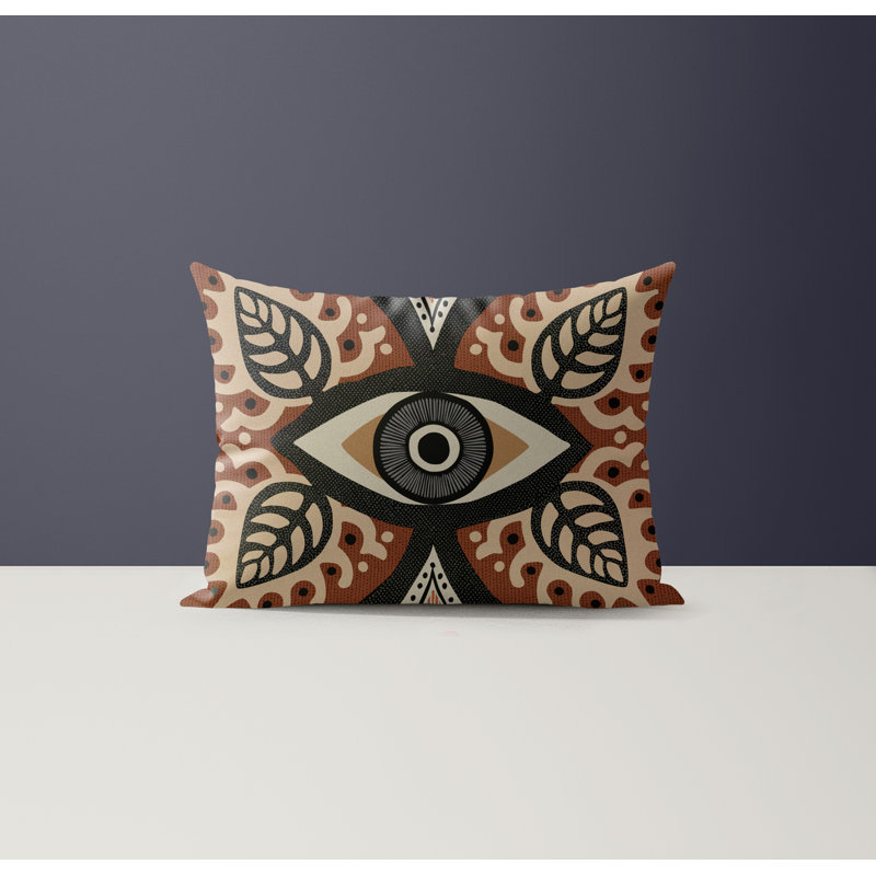 Yimo Microsuede Rectangular Pillow, Brown/Black/Beige