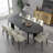 79“L×33.5"W Black Oval Wood Dining Table Kitchen Table with 4 Legs-1390004148-1390004154